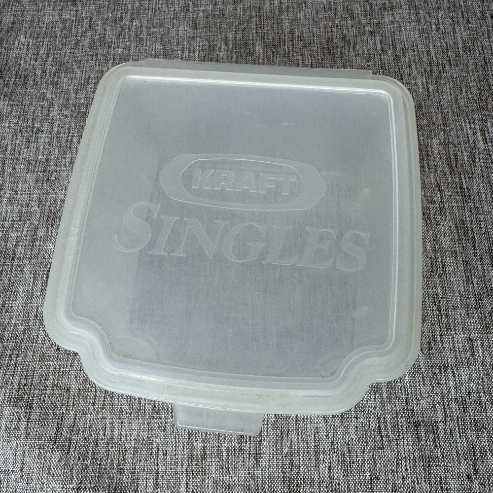 Vintage Kraft Cheese Singles Plastic Storage Container Hinged Reusable